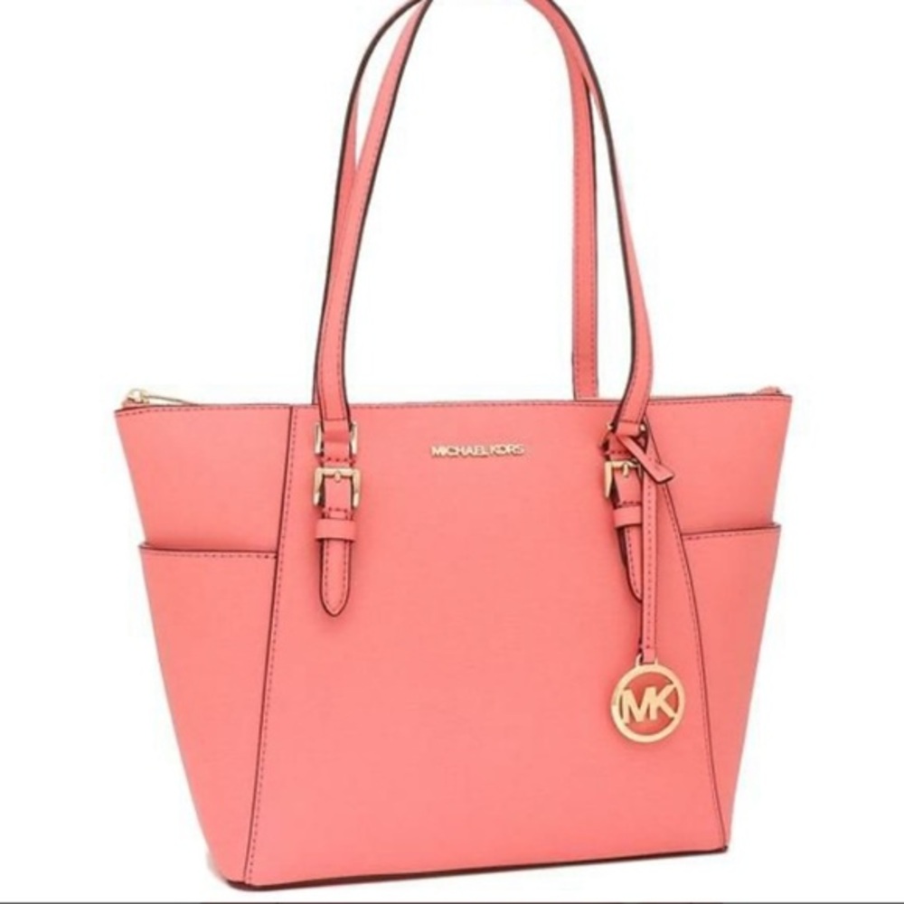 MICHAEL KORS Charlotte Large Leather Top-Zip Tote
Tea Rose Color